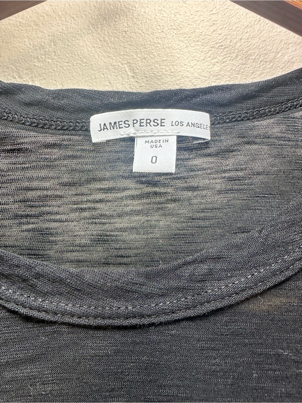 James Perse Long-Sleeve Crewneck Tee in black - Picture 2 of 4